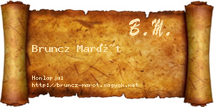 Bruncz Marót névjegykártya
